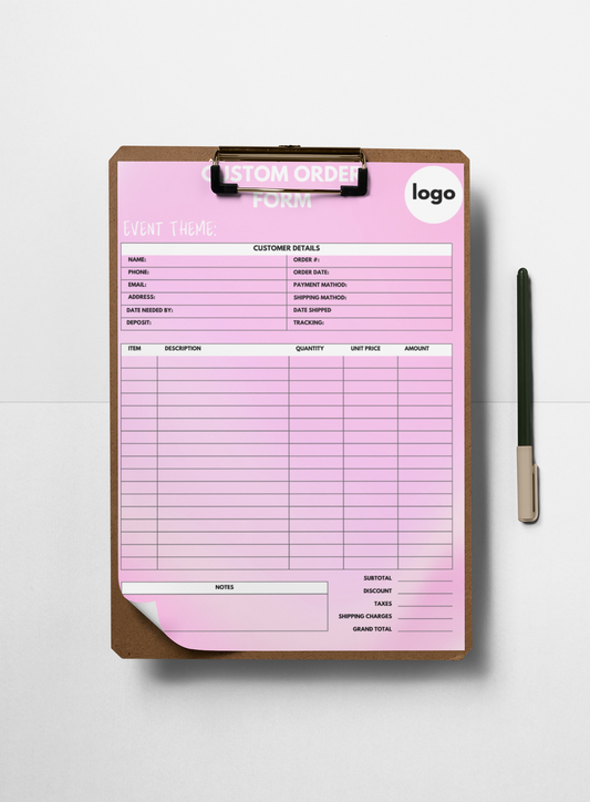 FULLY EDITABLE CUSTOM ORDER FORM