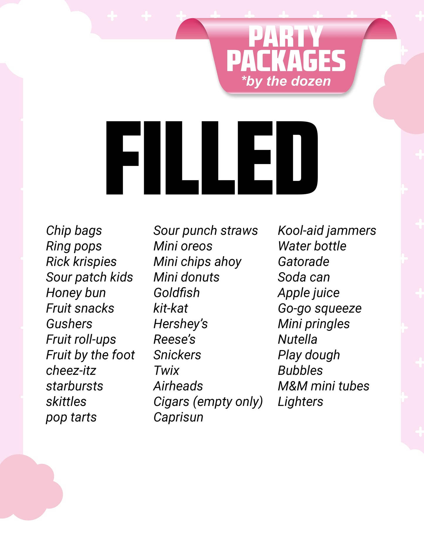 Filled Favor Packages