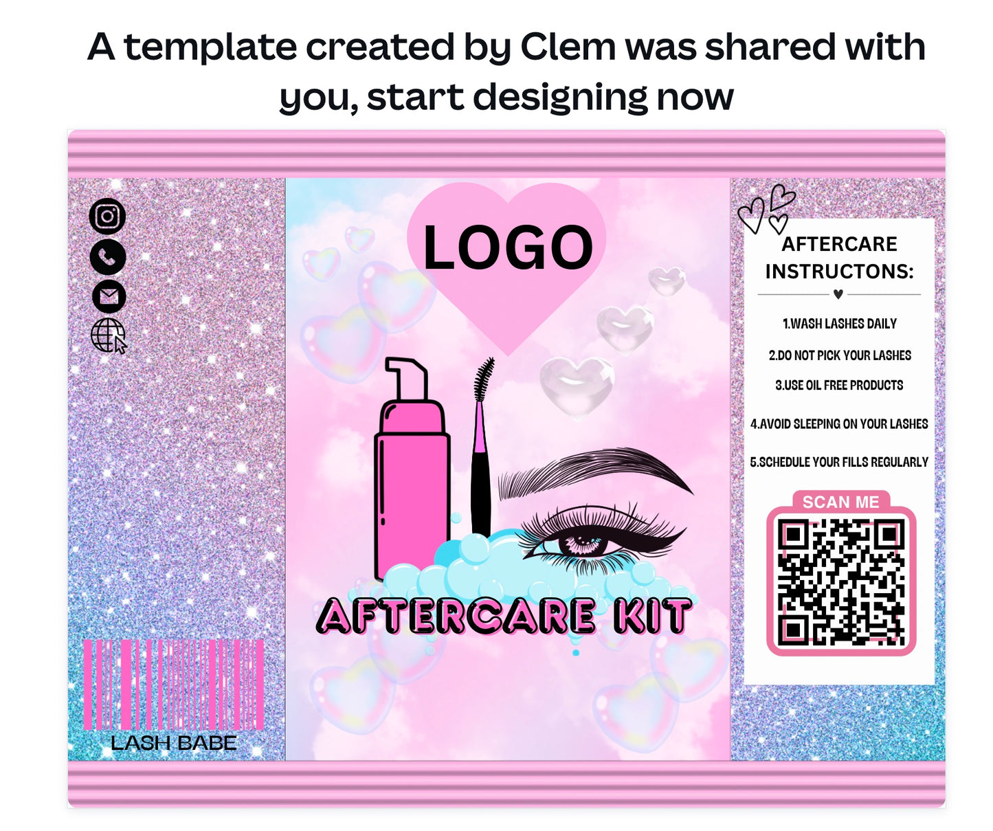 AfterCare Lash Kit Template